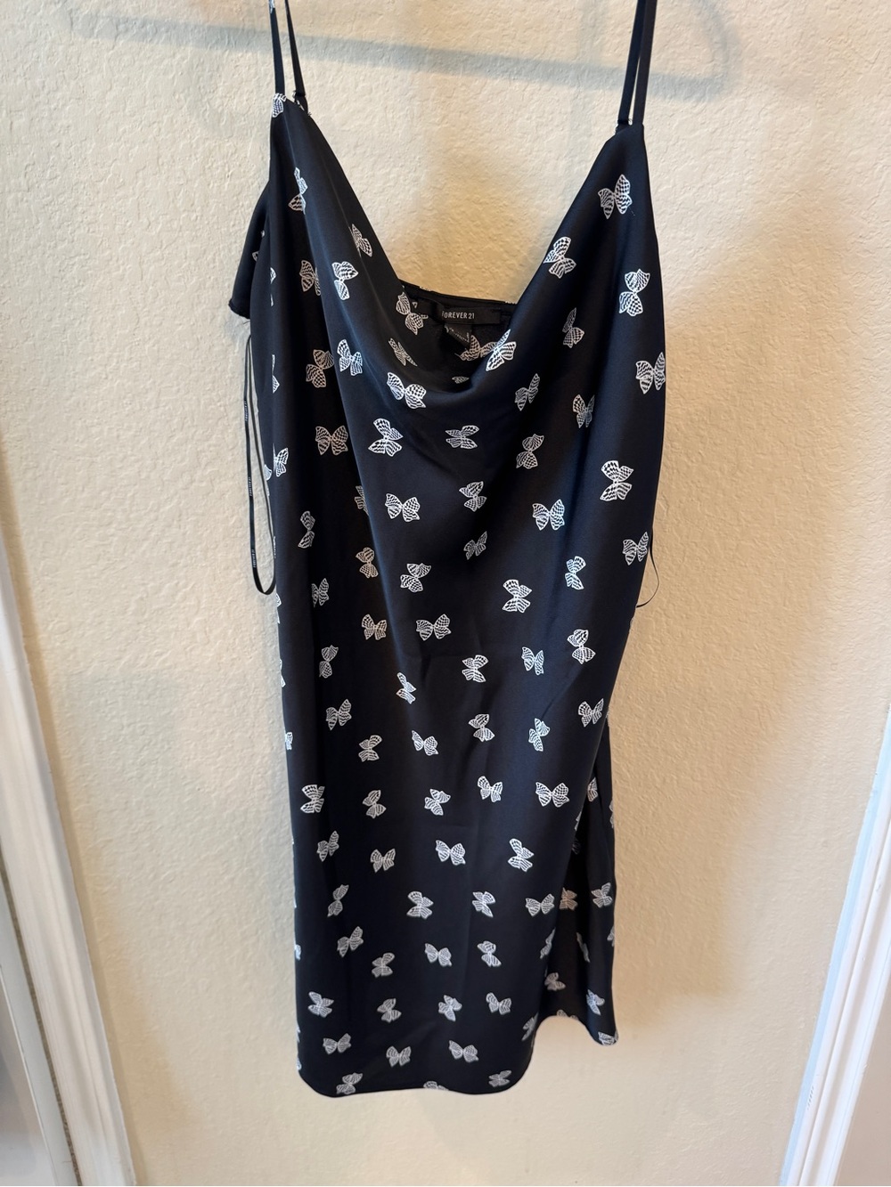 Forever 21 Black Mini Dress with White Butterfly Print